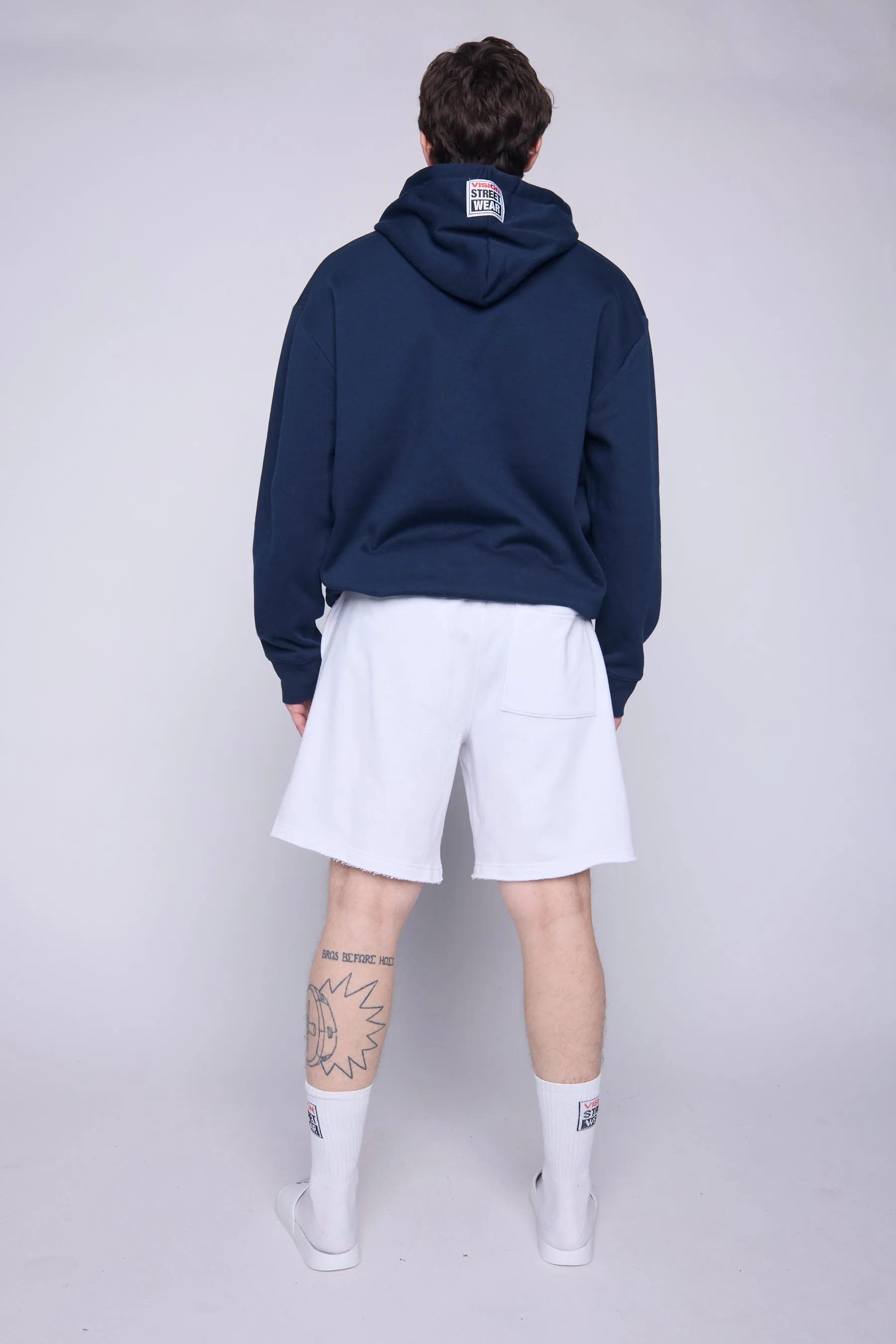 Raw Edge Printed Box Shorts - Ivory