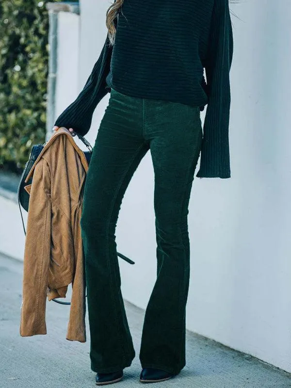 Loose Corduroy Flared Women Pants