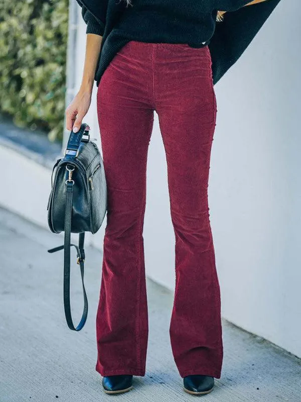 Loose Corduroy Flared Women Pants