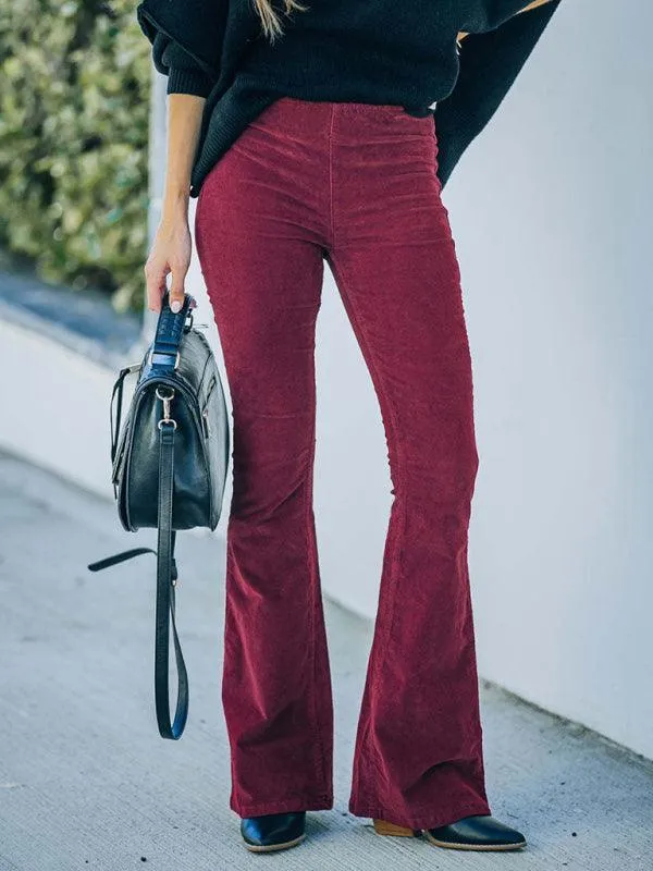 Loose Corduroy Flared Women Pants