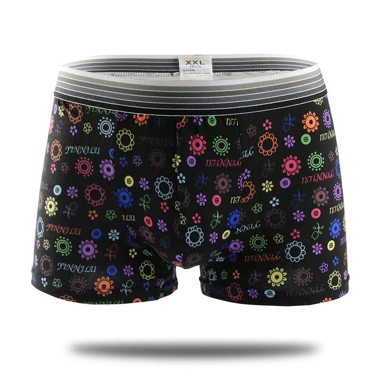 Silk Underwear Men Lovely Cartoon Print Man Boxers Underpants Panties