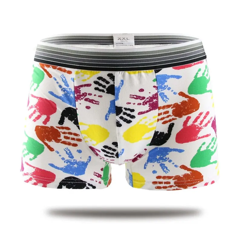 Silk Underwear Men Lovely Cartoon Print Man Boxers Underpants Panties