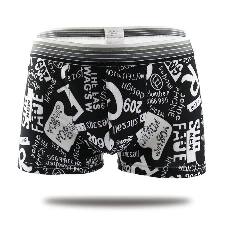 Silk Underwear Men Lovely Cartoon Print Man Boxers Underpants Panties