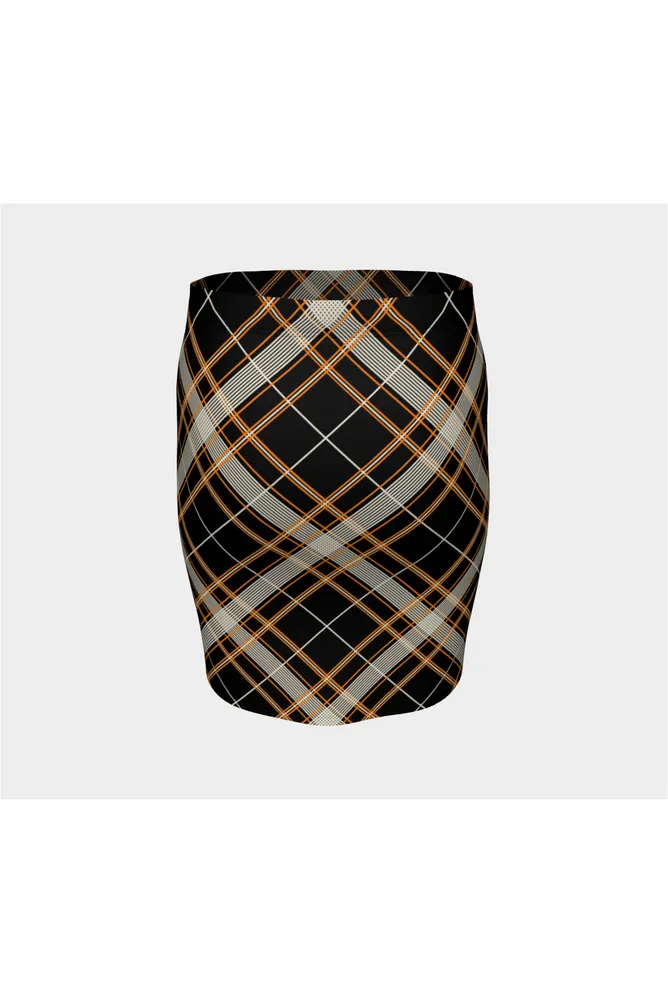 Pumpkin Bread Plaid Fitted Skirt