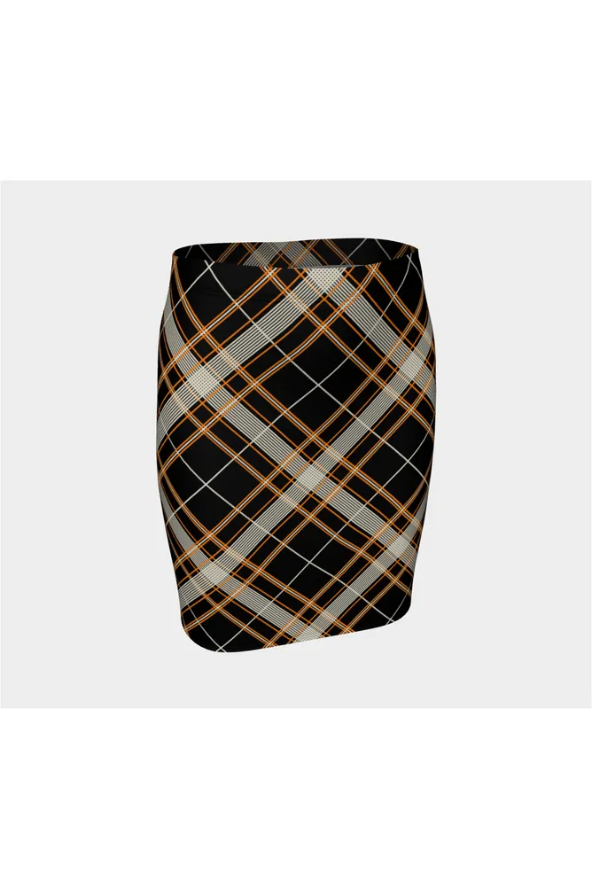 Pumpkin Bread Plaid Fitted Skirt