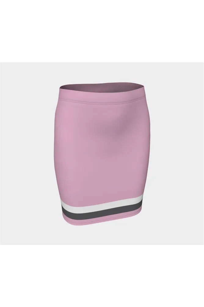 Pink Striped Fitted Skirt