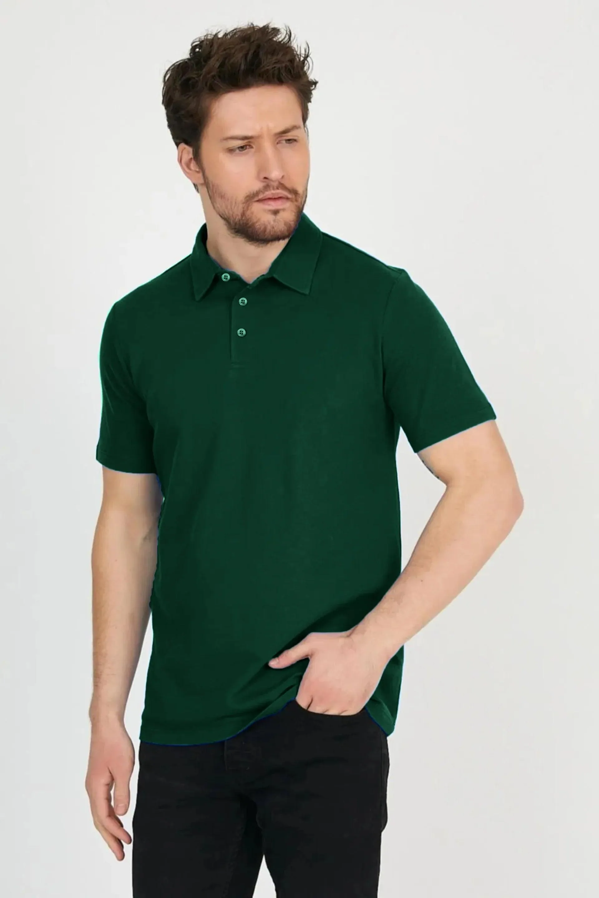 Men's Plain Polo Shirt (Green)