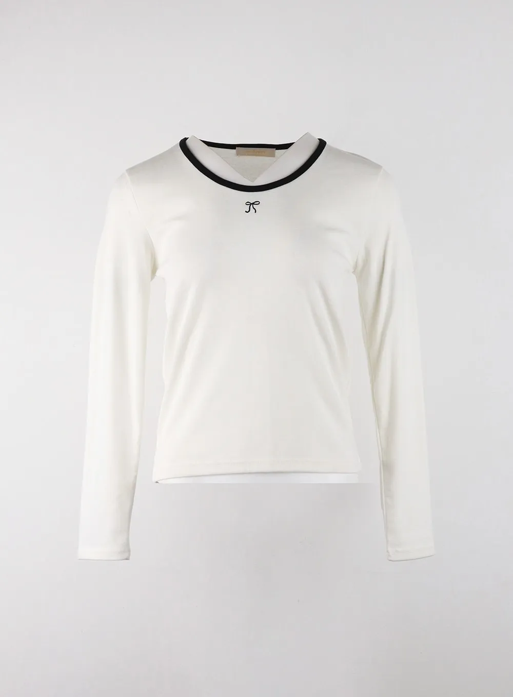 Embroidered Bowknot Detail Long Sleeve OJ405