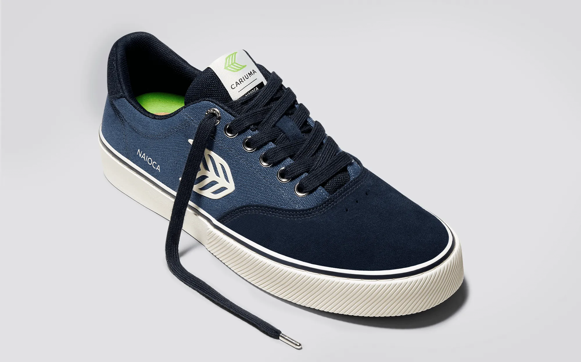 NAIOCA PRO Navy Suede Shadow Blue Canvas Ivory Logo Sneaker Men