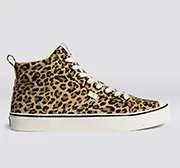 OCA High Stripe Leopard Print Canvas Sneaker Women