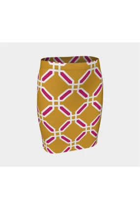 Octagonal Art Fitted Skirt