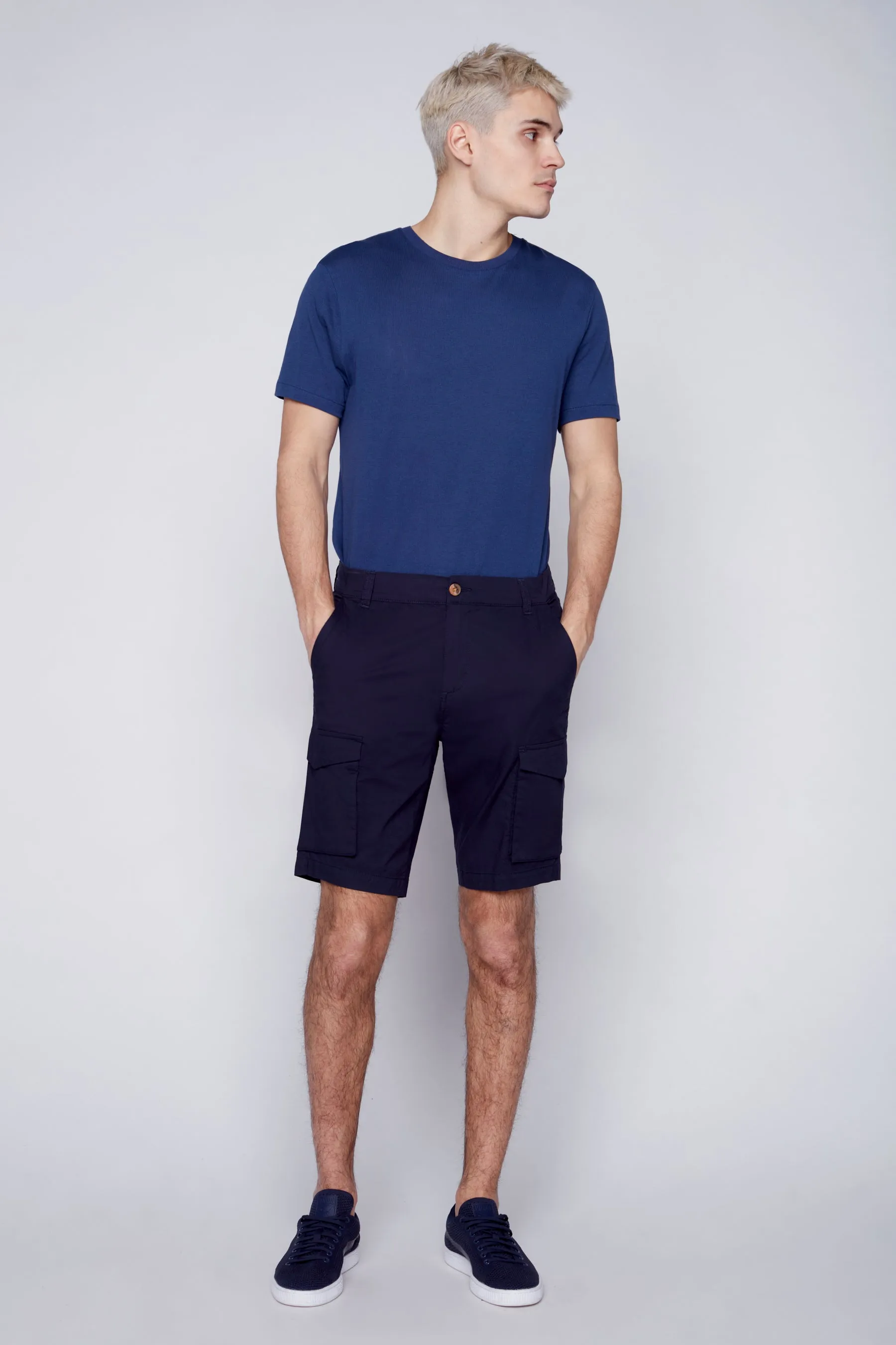 PRESLEY - Zip Front  Cargo Shorts - Navy