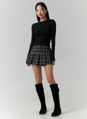 Plaid Pleated Mini Skirt CD307