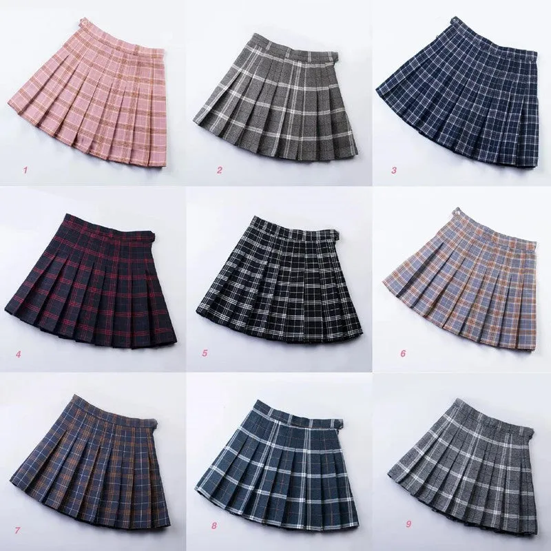 Kawaii Plaid Pleated Skirt AD11974