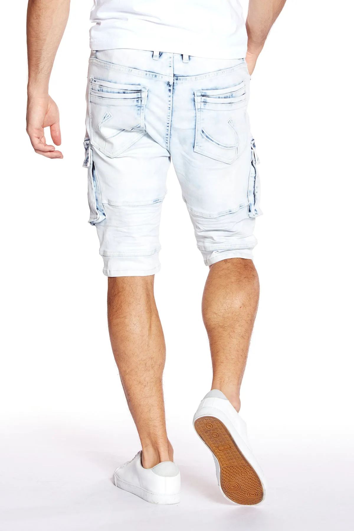 Men's Capri Shorts - Light Indigo Acid Wash