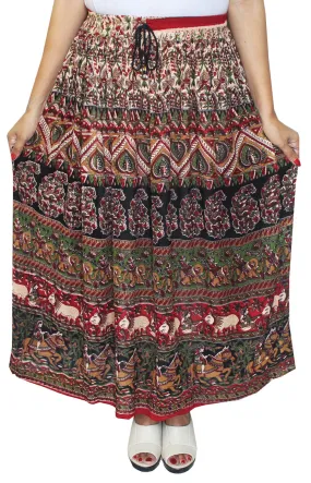 Printed Womens Indian Long Skirts Ankle Length India Summer Clothes