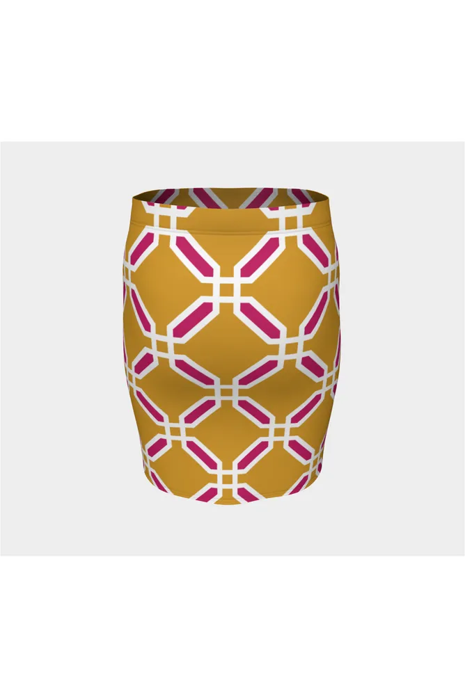 Octagonal Art Fitted Skirt