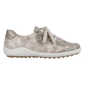 Rieker Women's R1402-62 Waterproof Pearl/Beige Metallic Leather