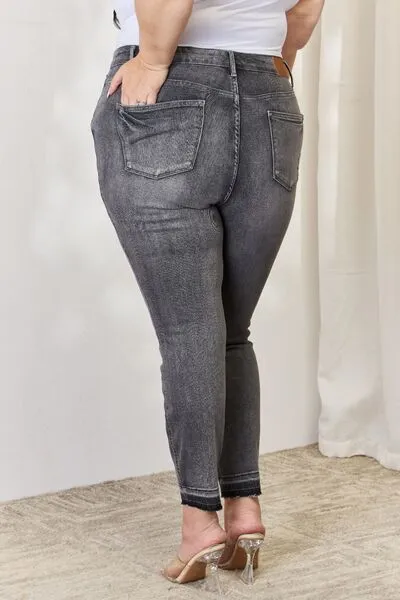 Judy Blue Full Size High Waist Tummy Control Release Hem Skinny Jeans