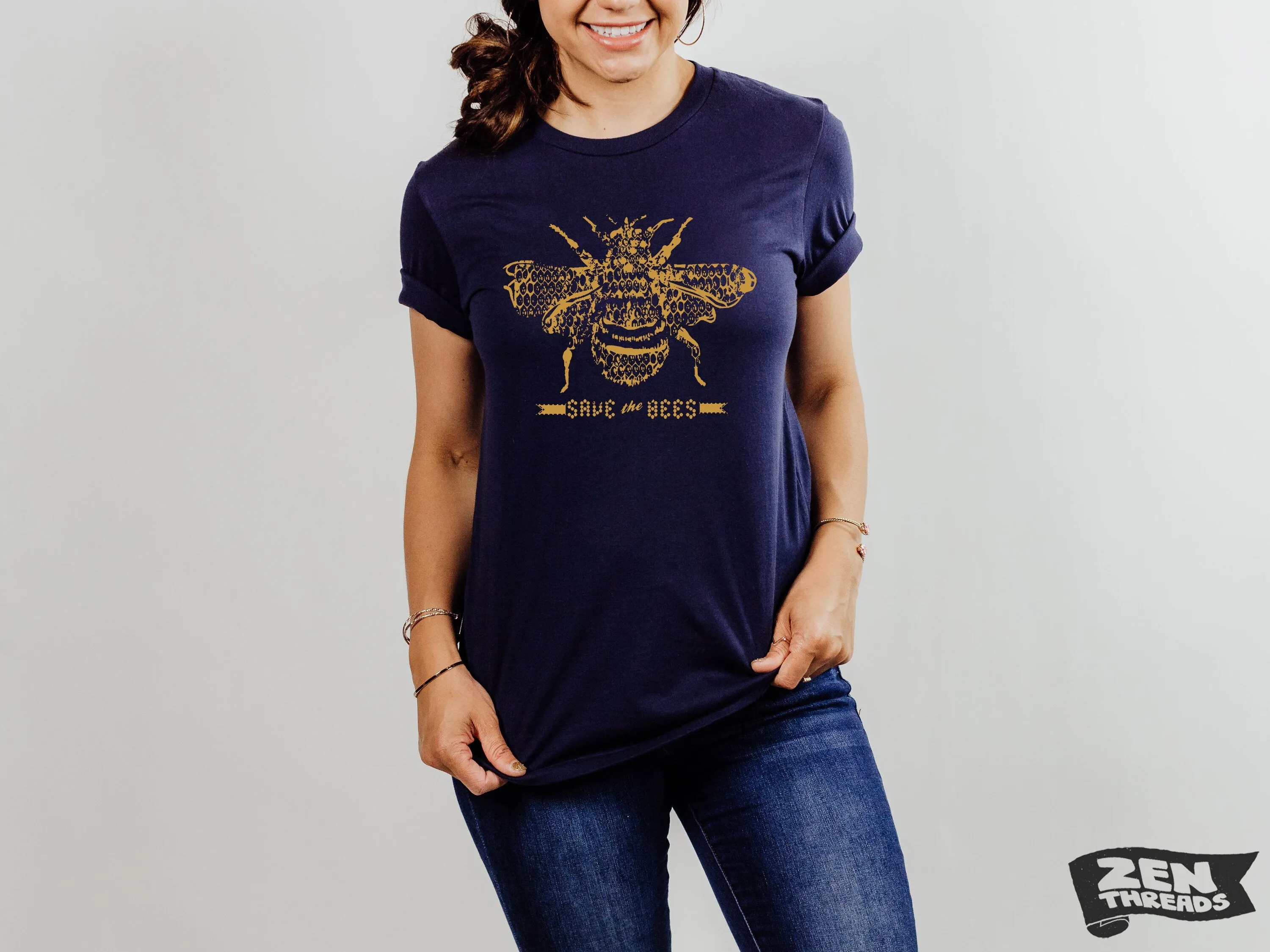 Save the Bees Unisex T-Shirt - Premium Quality Fabric, Eco-Friendly Ink, Custom Color Printed