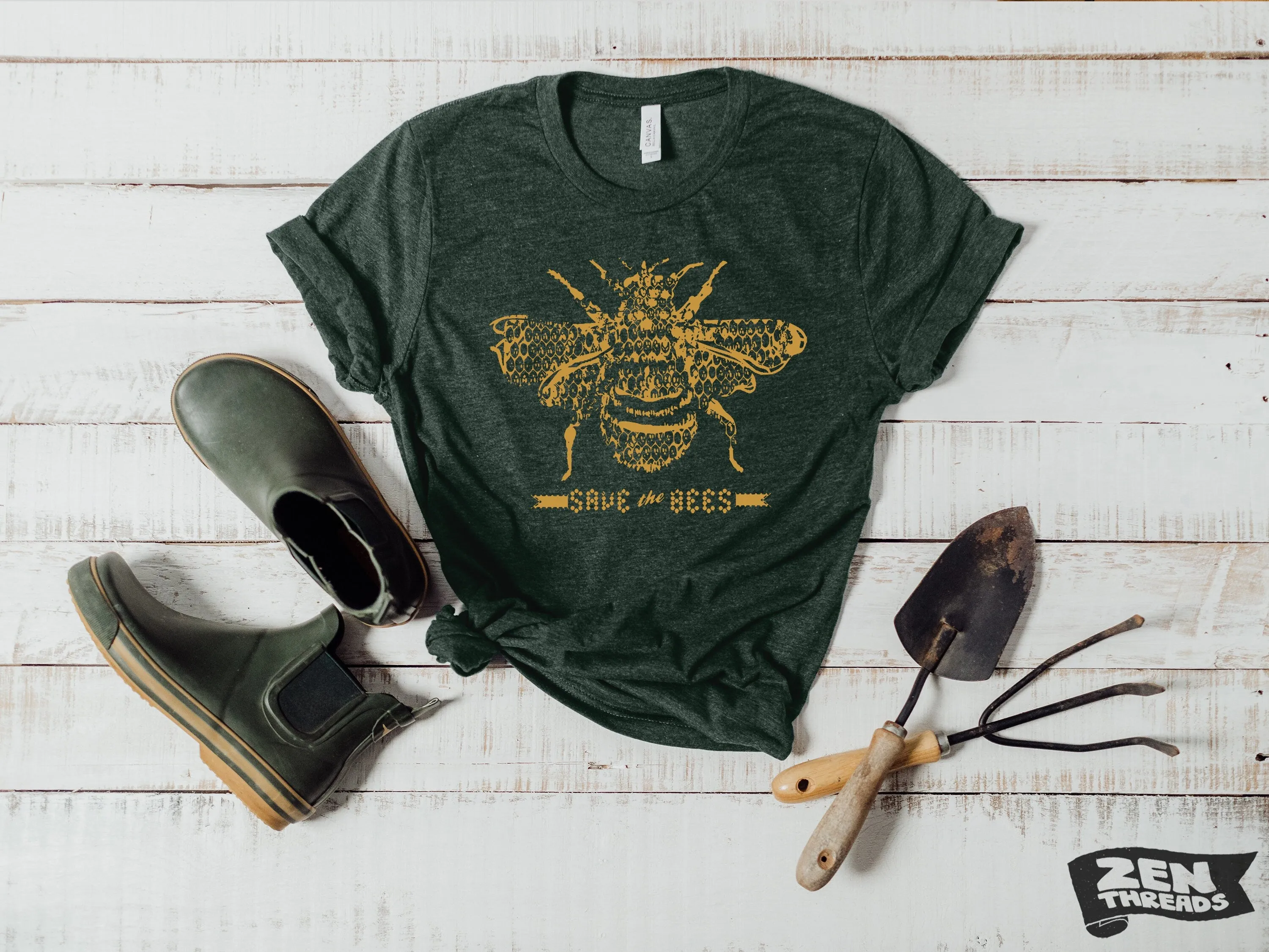 Save the Bees Unisex T-Shirt - Premium Quality Fabric, Eco-Friendly Ink, Custom Color Printed