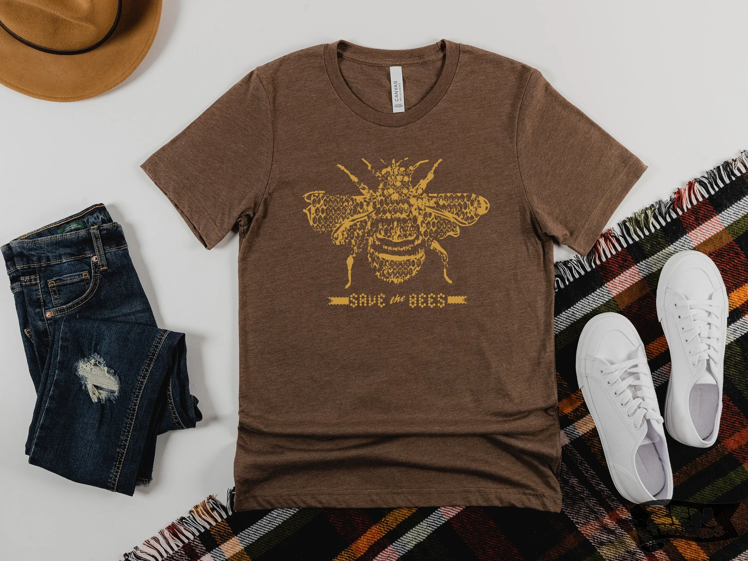 Save the Bees Unisex T-Shirt - Premium Quality Fabric, Eco-Friendly Ink, Custom Color Printed