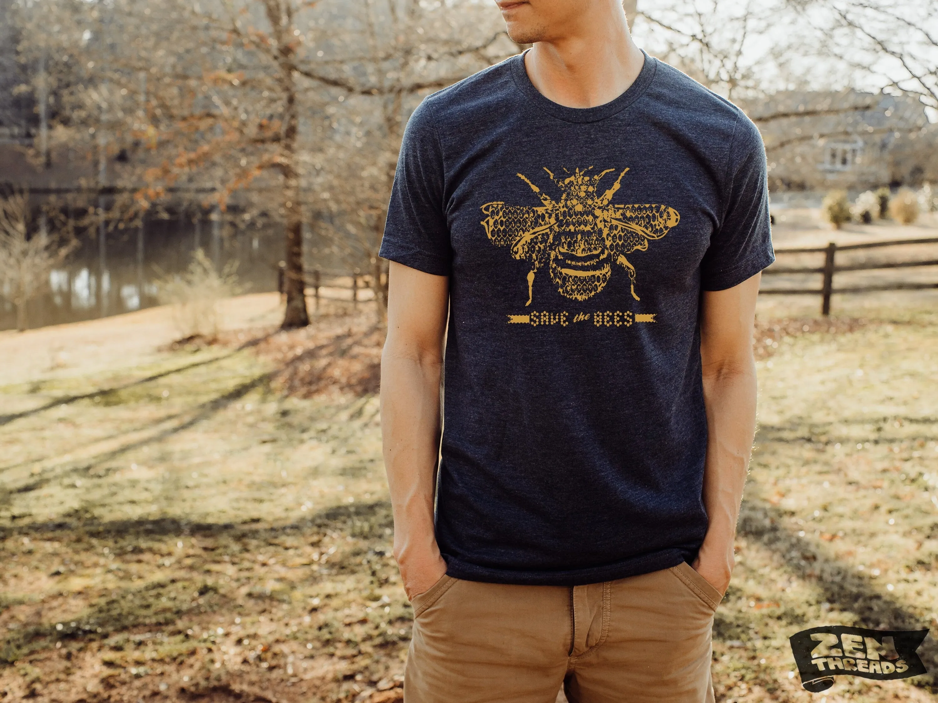 Save the Bees Unisex T-Shirt - Premium Quality Fabric, Eco-Friendly Ink, Custom Color Printed