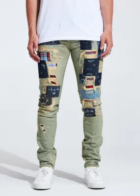 Silas Patchwork Denim (Tan) /C8