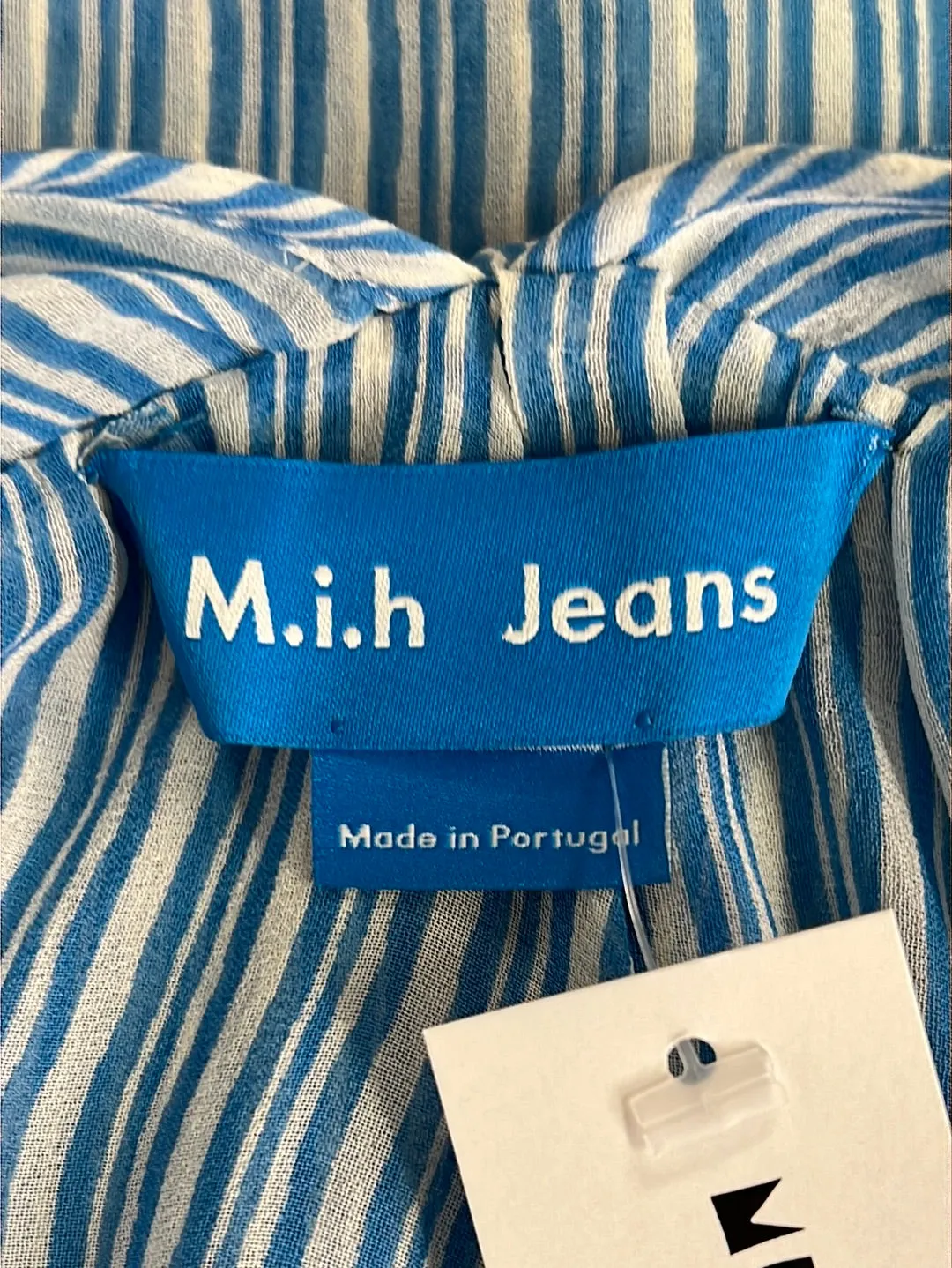 Size M - M.i.h Jeans Blue and White Stripe Silk Dress