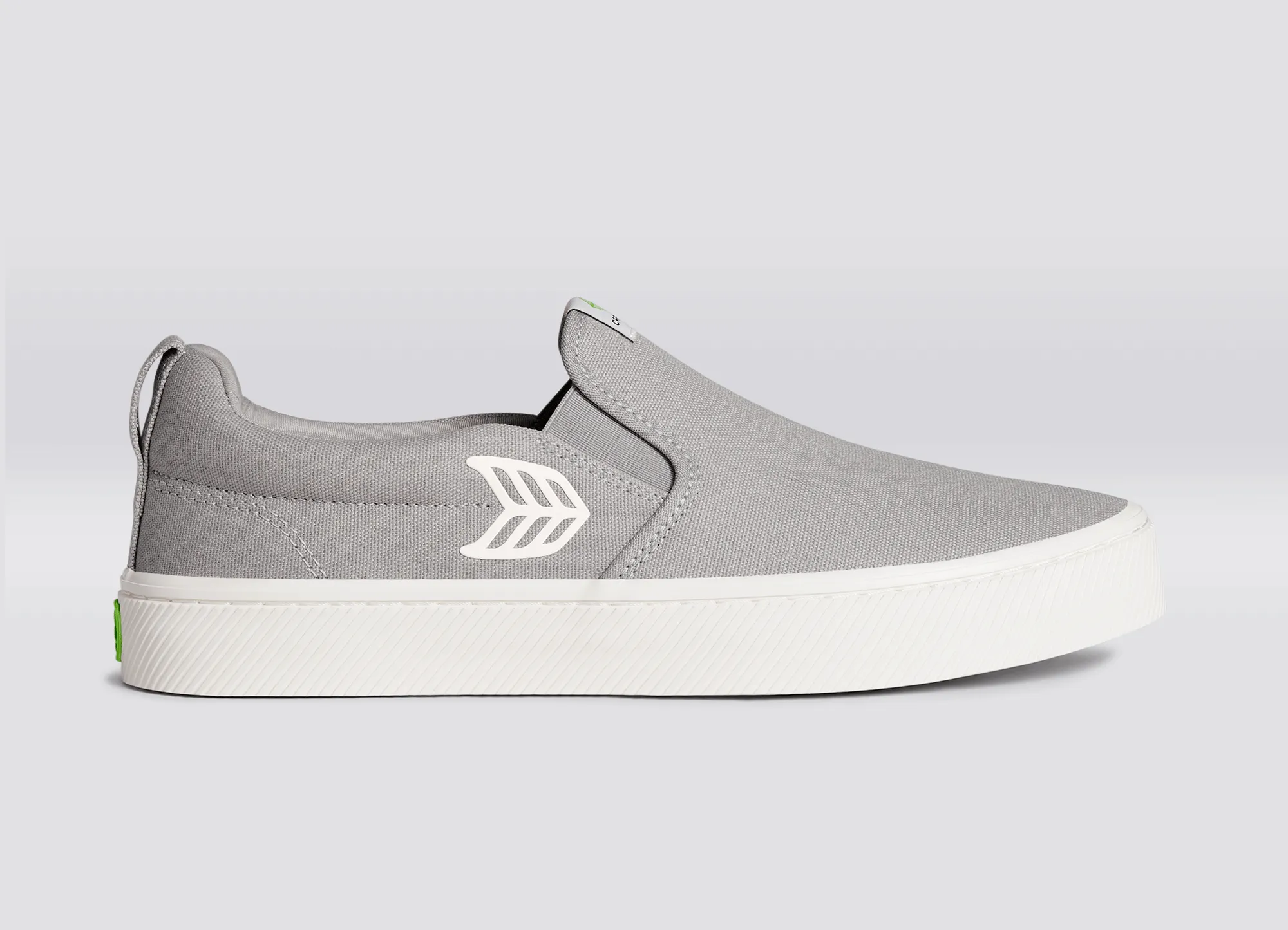 SLIP ON Light Grey Canvas Off-White Logo Sneaker Men