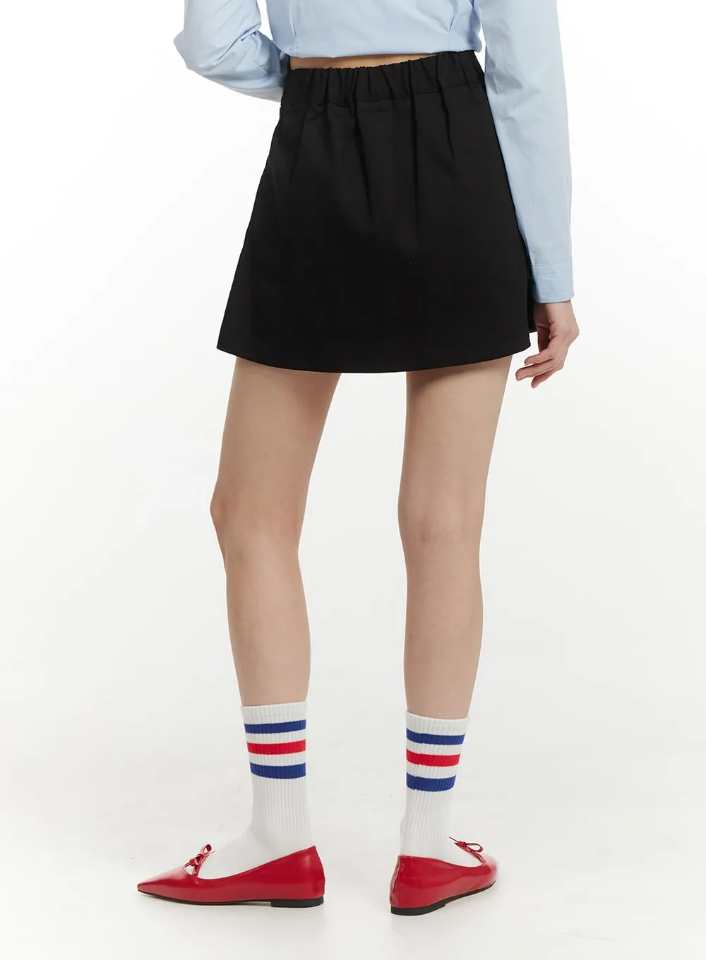 Cotton Pleated Mini Skirt IM406