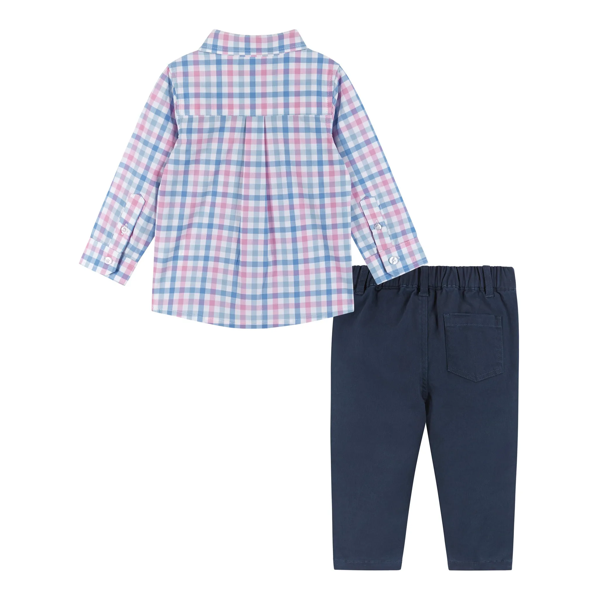 Infant Plaid Buttondown & Pants Set | Navy