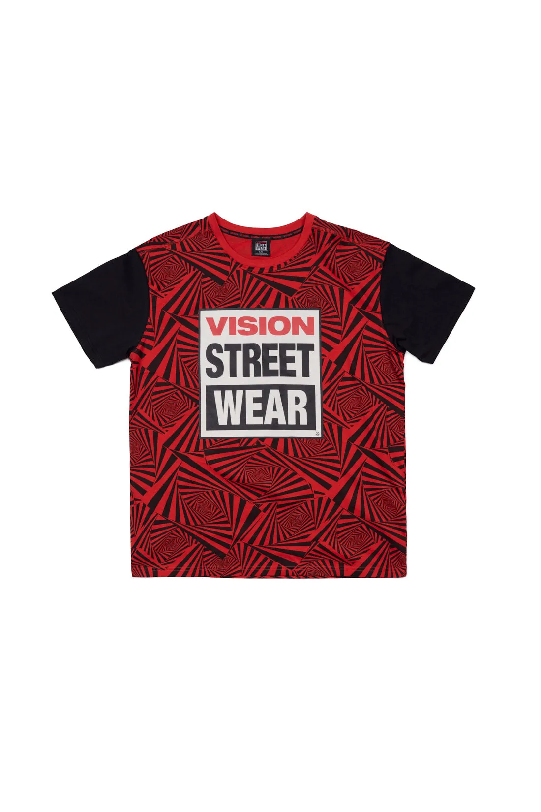 Spirals Aop Logo T-Shirt - Red/Black