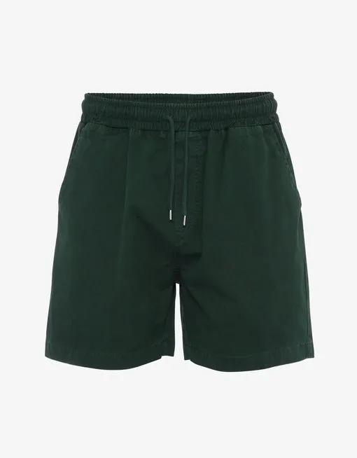 Colorful Twill Shorts Hunter green