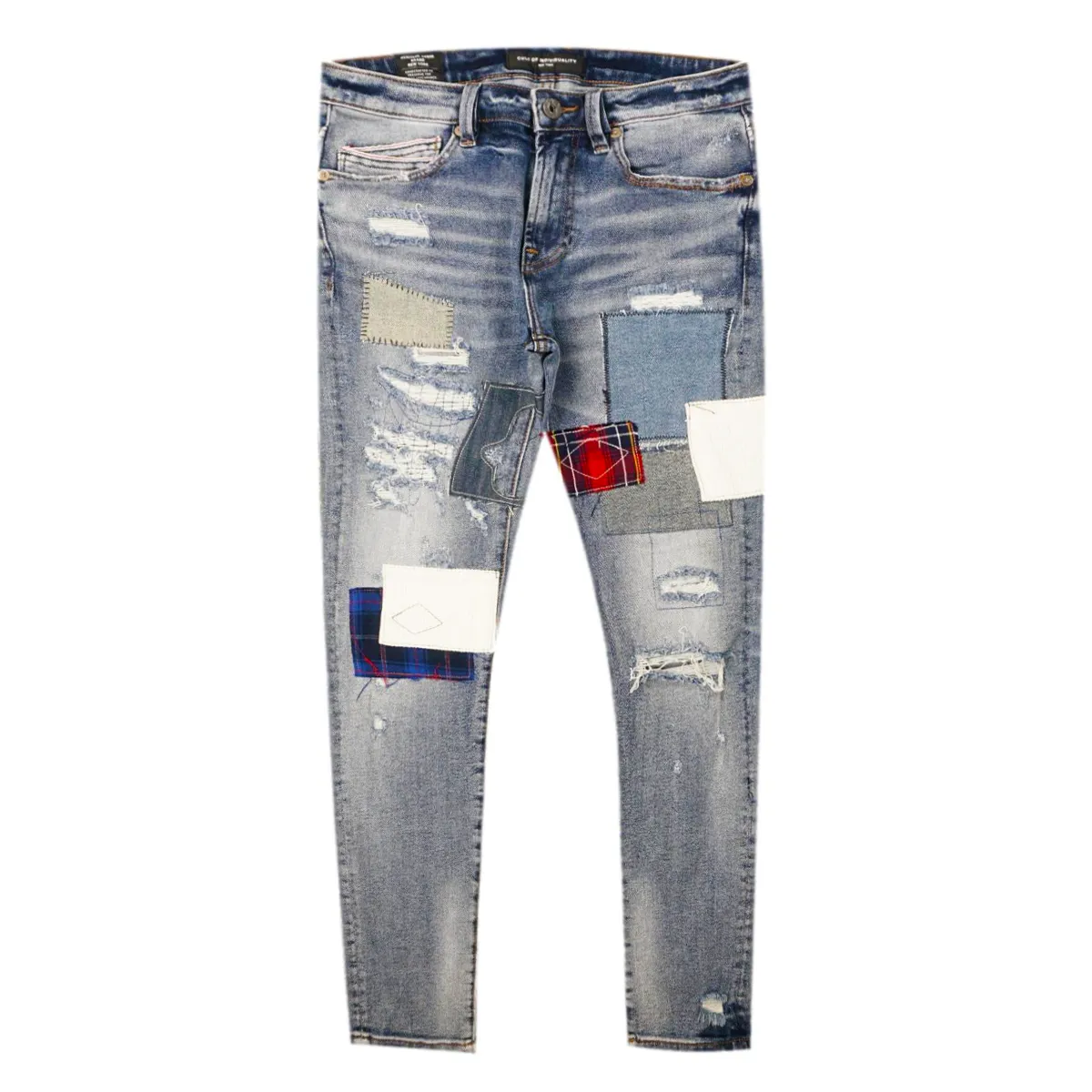 Skinny Stretch Patchwork Denim (Sand) /C4