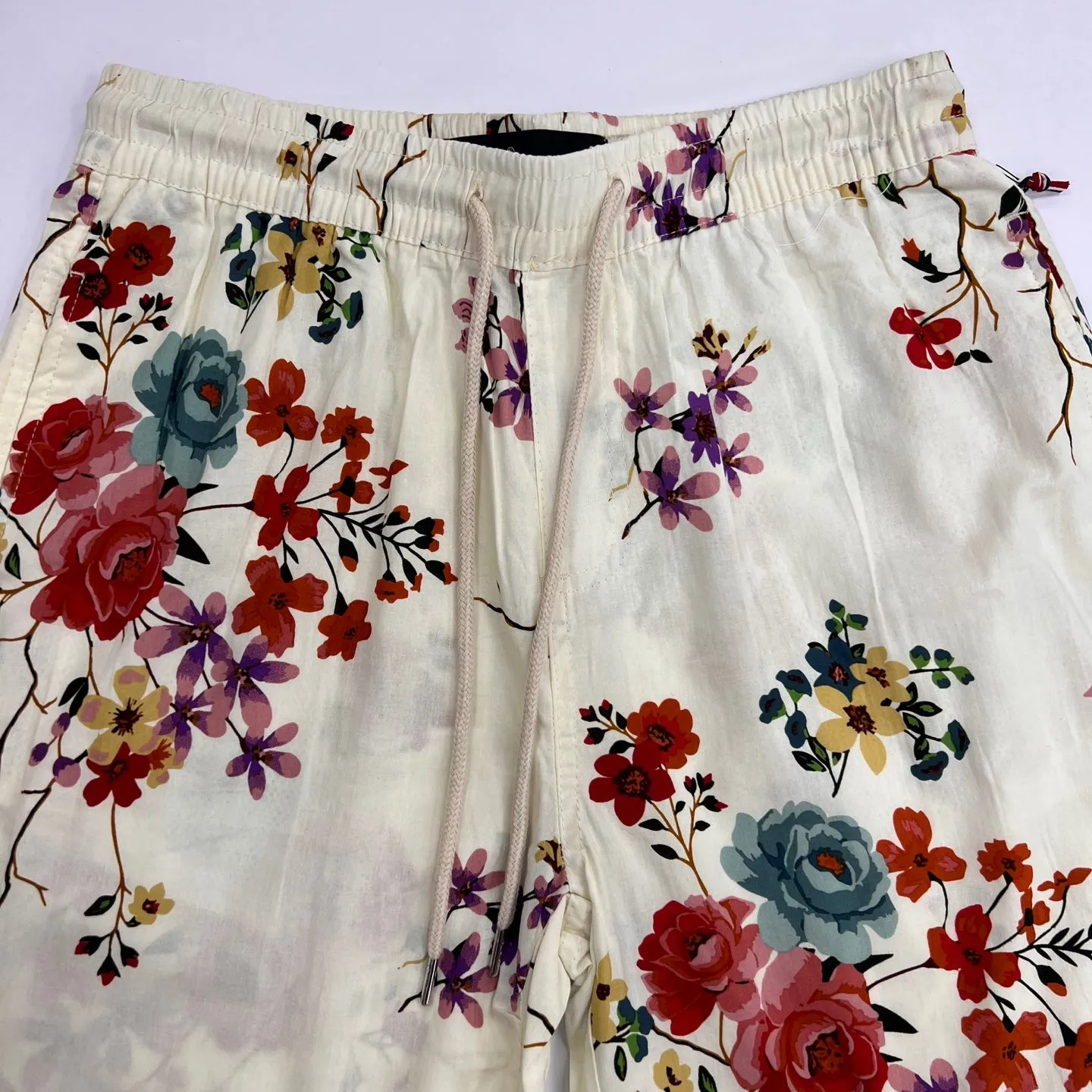 SWTICH Floral Graphic Print Shorts - White