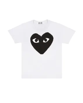 T070 BLACK HEART T-SHIRT / WHITE BLACK