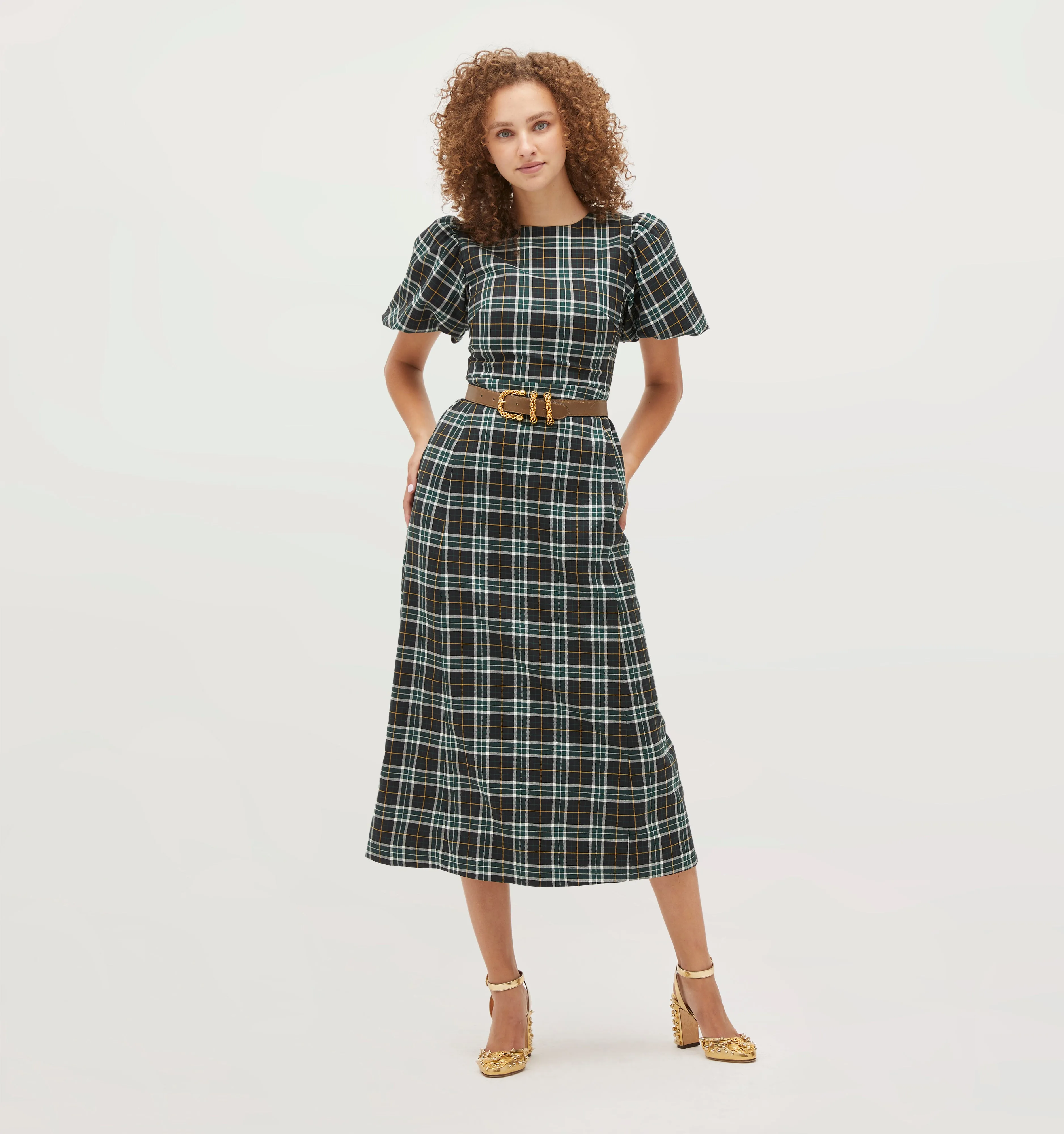 The Constance Dress - Green Wallace Plaid