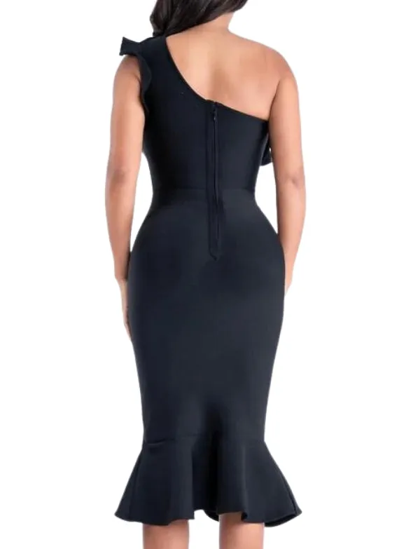 One Shoulder Evening Dress by RoseVelvet