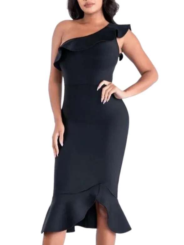 One Shoulder Evening Dress by RoseVelvet