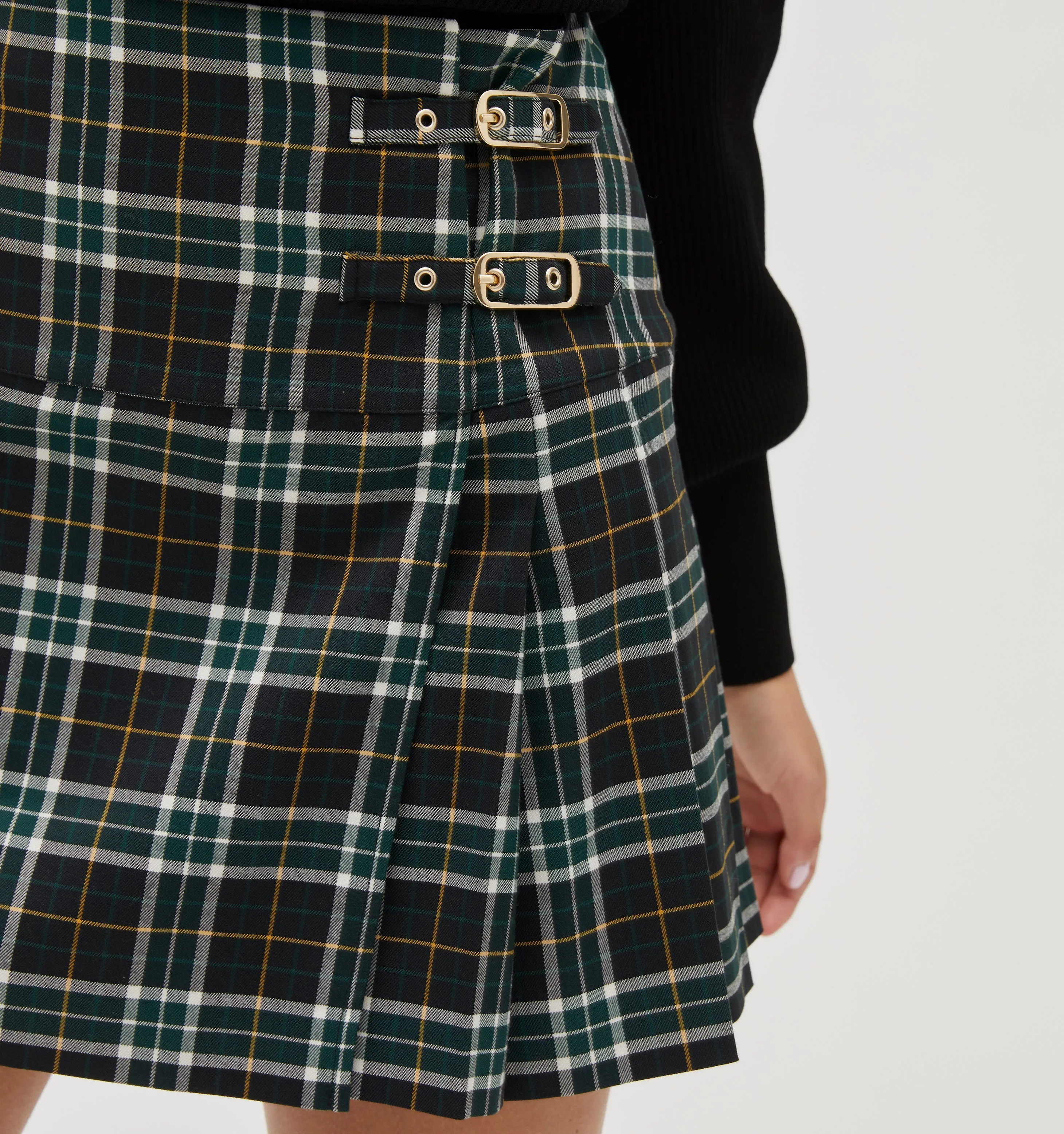 The Inola Skirt - Green Wallace Plaid