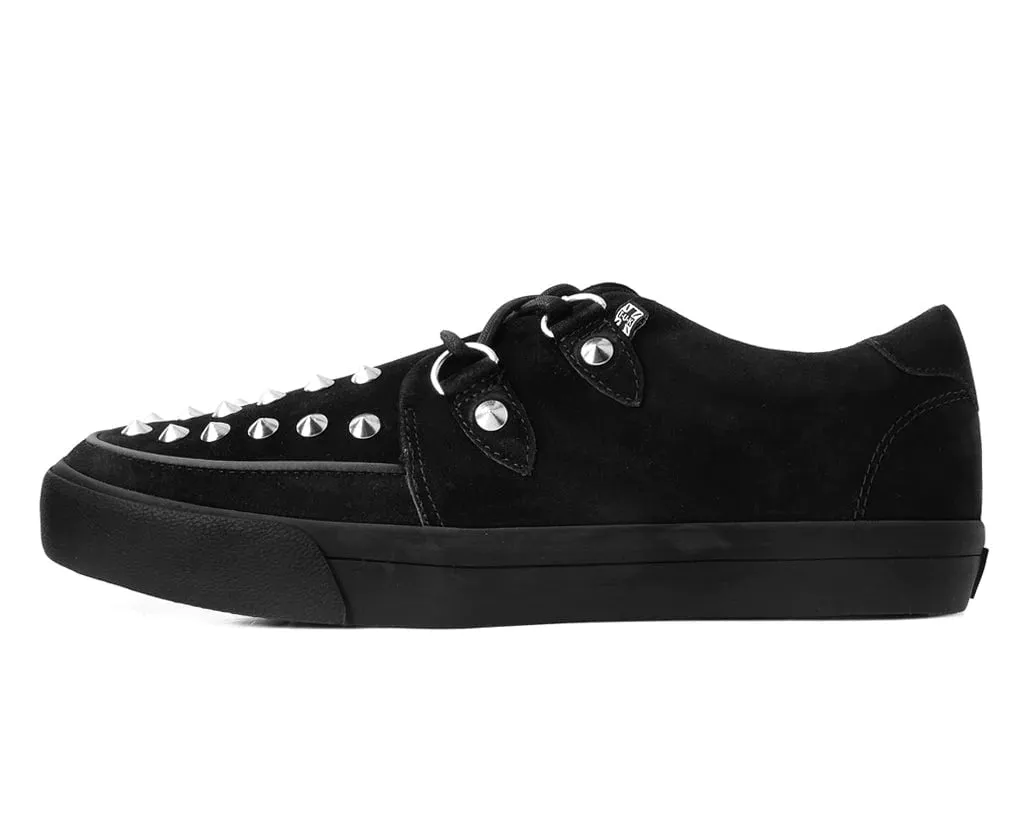 TUK-A3152 Black Suede Studded D-Ring Sneaker