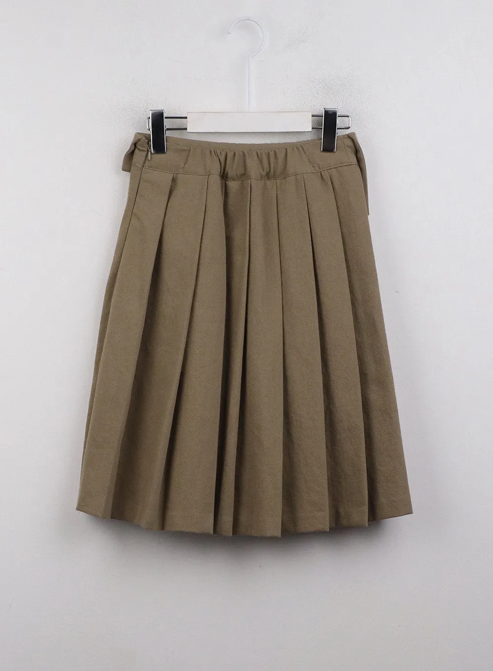 Asymmetrical Band Pleated Midi Skirt CJ410