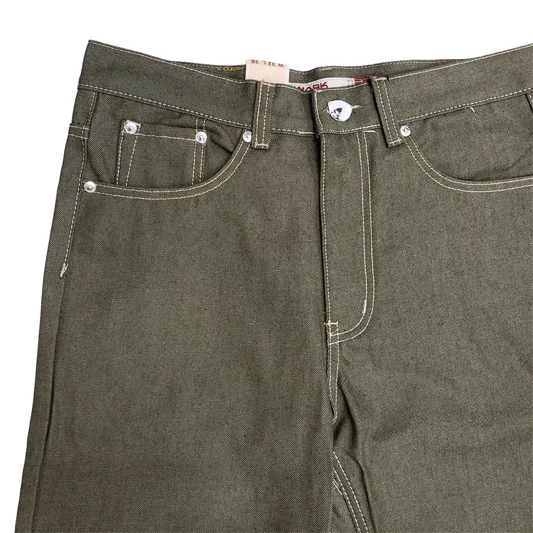 Denim Straight Fit Jeans - Olive