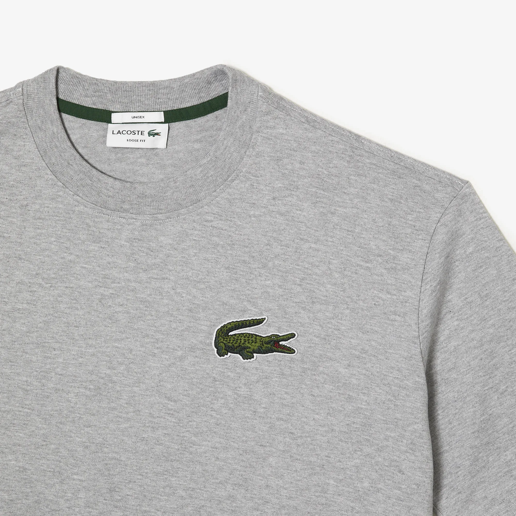 LACOSTE Unisex Loose Fit Large Crocodile Organic Cotton T-Shirt