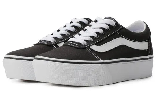 VANS WOMEN'S WARD PLATFORM BLACK/WHITE SHOES