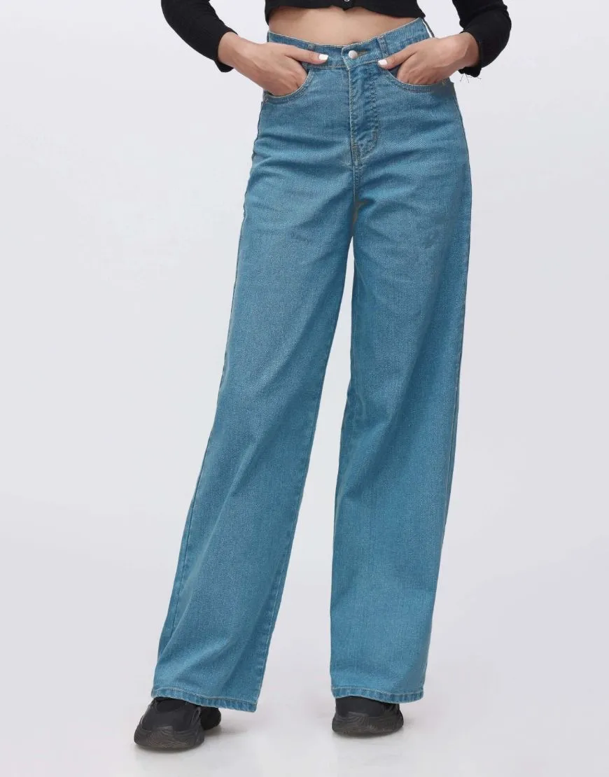 Wide Leg Jeans Blue Tint