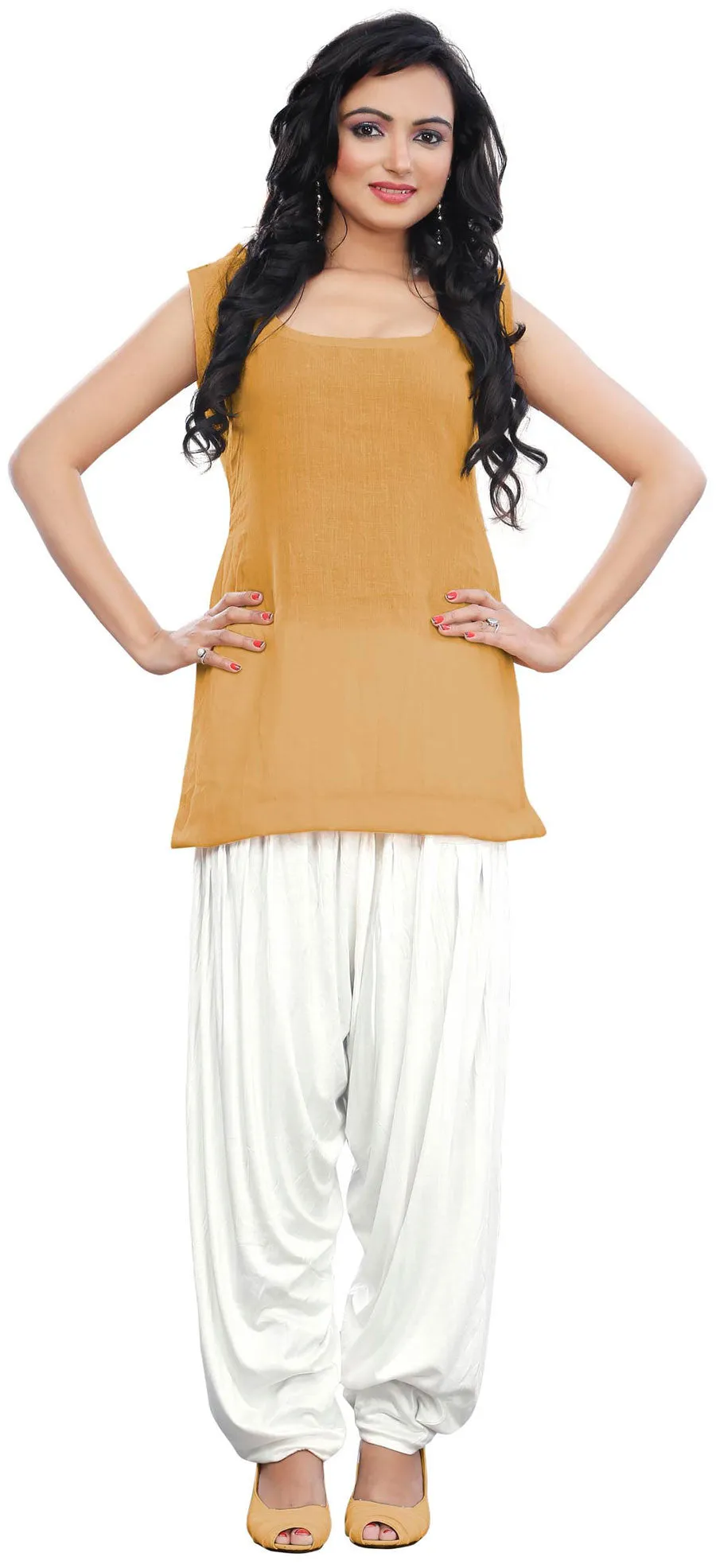 Womens Baggy Pants Harem Patiala Style Fashion Indian Clothing (Off White)